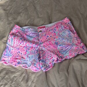 Lilly Pulitzer Pink and Blue High Waist Shorts